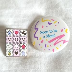 Gold Silver MOM Pin Brooch